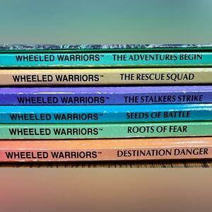 7 vintage Wheeled Warriors children’s hardcover books
